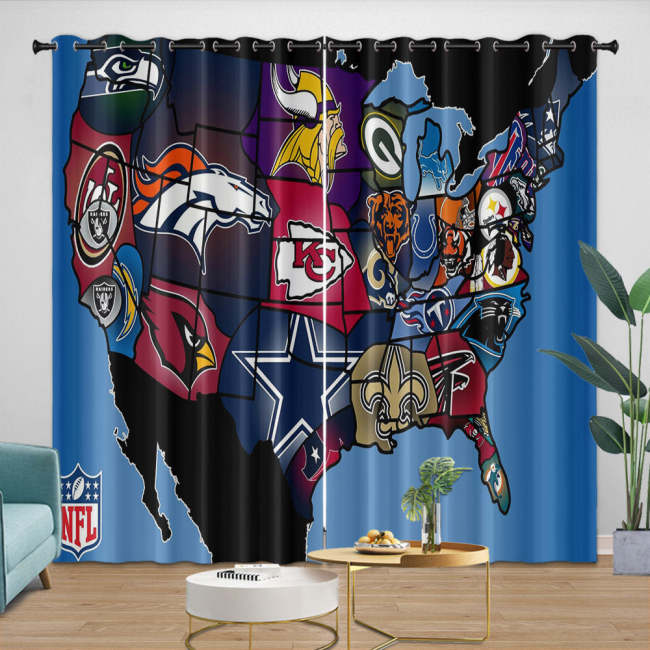 Los Angeles Chargers Curtains Blackout Window Drapes Room Decoration