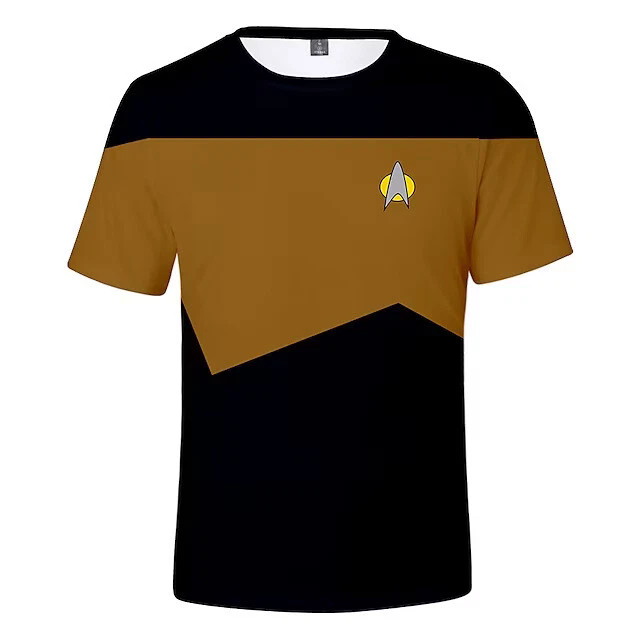Star Trek The Next Generation Captain Picard 3D T-Shirts Dsn Starfleet Sports Fitness Top