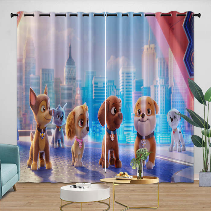 Paw Patrol The Movie Curtains Blackout Window Drapes Kids Room Decoration