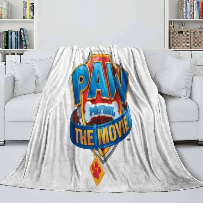 Paw Patrol The Movie Blanket Flannel Throw Kids Room Decoration