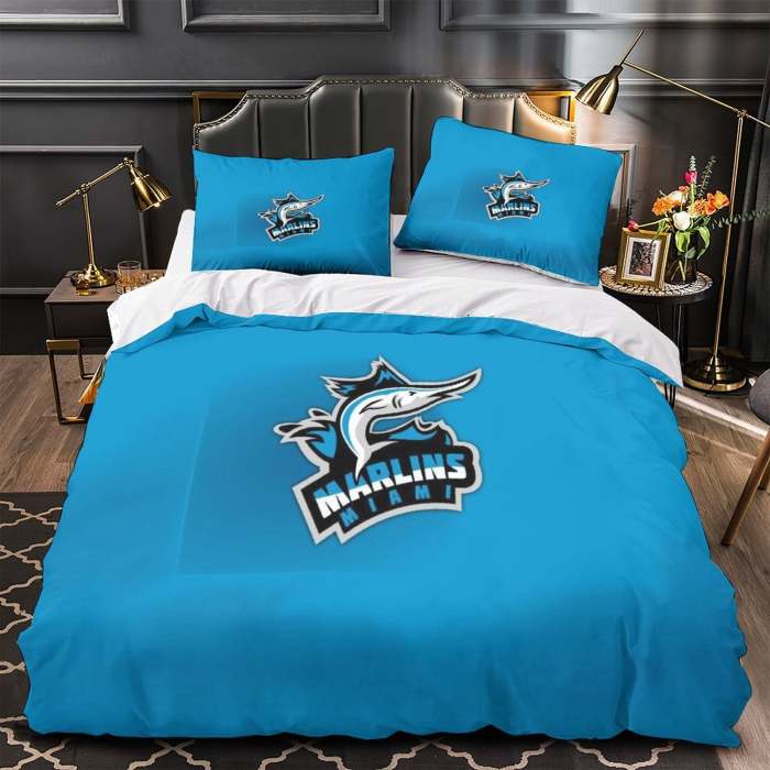 Miami Marlins Bedding Set Quilt Cover Without Filler