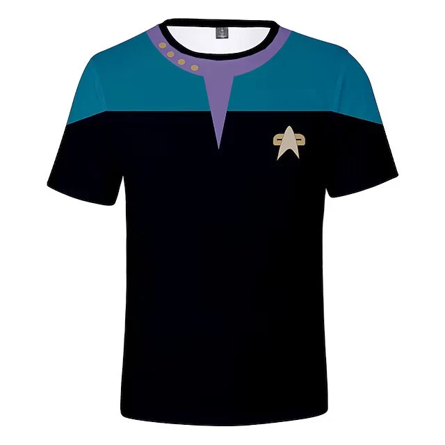 Star Trek The Next Generation Captain Picard 3D T-Shirts Dsn Starfleet Sports Fitness Top