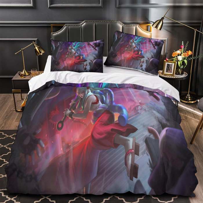 One Piece Film Red Bedding Set Kids Quilt Duvet Cover Without Filler