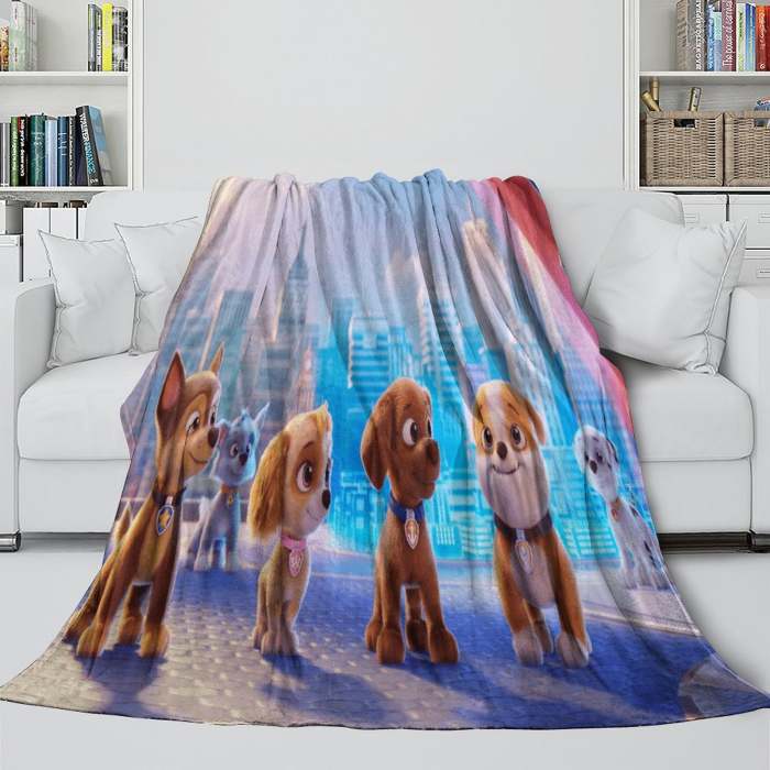 Paw Patrol The Movie Blanket Flannel Throw Kids Room Decoration