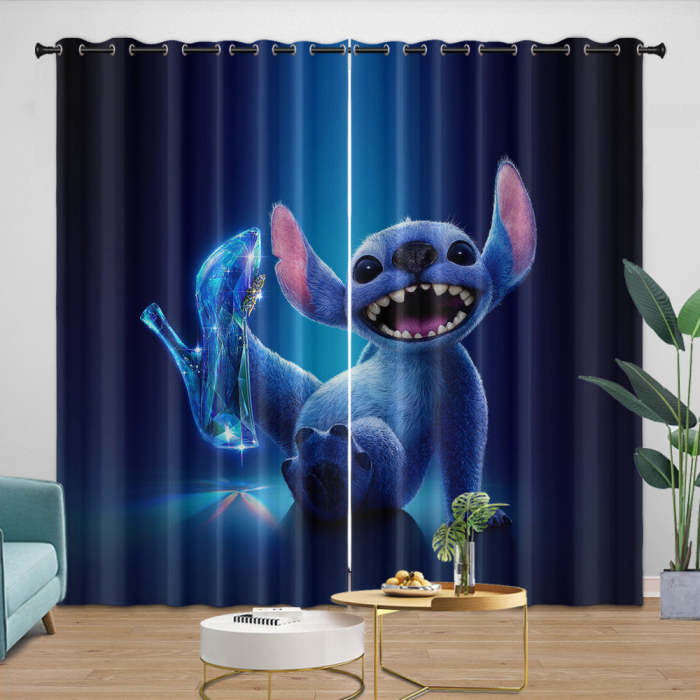 Lilo & Stitch  Curtains Pattern Blackout Window Drapes Room Decoration