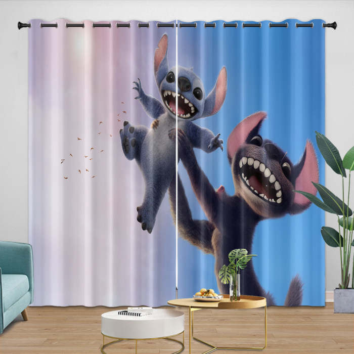 Lilo & Stitch  Curtains Pattern Blackout Window Drapes Room Decoration