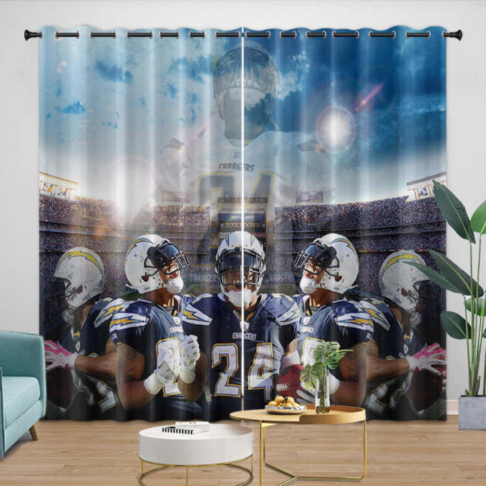Los Angeles Chargers Curtains Blackout Window Drapes Room Decoration