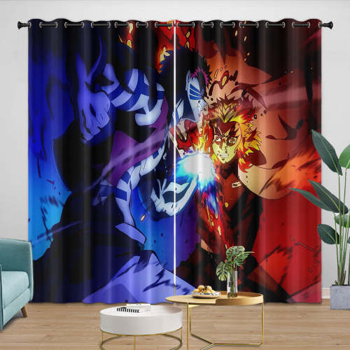 Demon Slayer Kimetsu No Yaiba Curtains Blackout Window Drapes Room Decoration