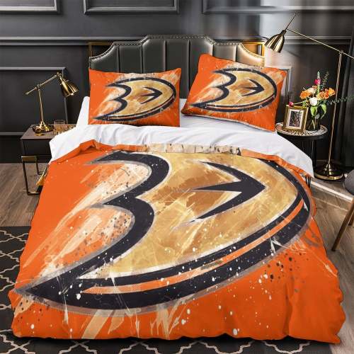Anaheim Ducks Bedding Set Pattren Quilt Duvet Cover Without Filler