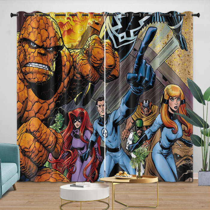 The Fantastic Four Curtains Blackout Window Drapes Room Decoration