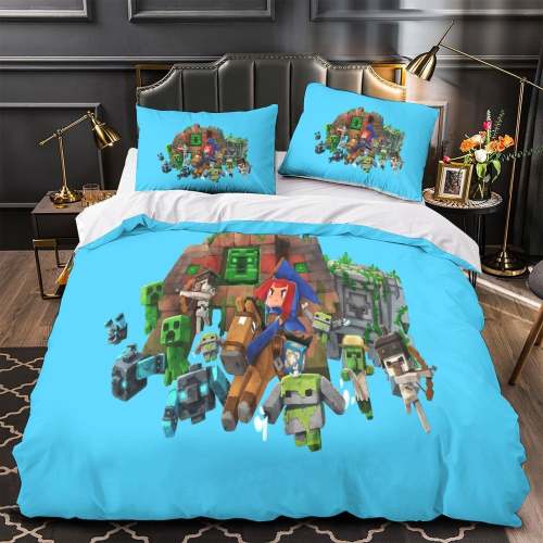 Kids Bed Minecraft Bedding Set Pattern Quilt Duvet Cover Without Filler