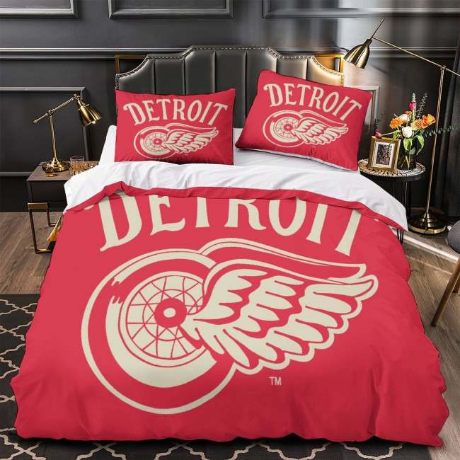 Detroit Red Wings Bedding Set Quilt Duvet Cover Without Filler