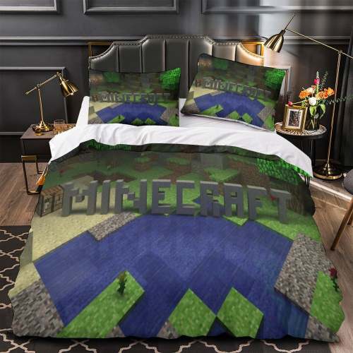 Kids Bed Minecraft Bedding Set Quilt Duvet Cover Without Filler