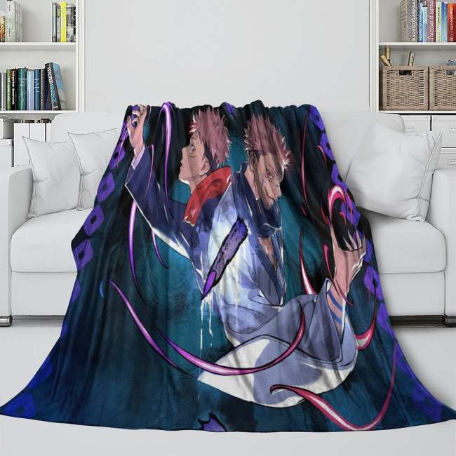 Jujutsu Kaisen Blanket Flannel Throw Kids Room Decoration