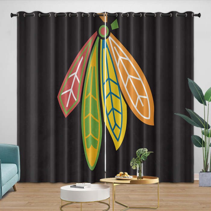 Chicago Blackhawks Curtains Blackout Window Drapes Room Decoration
