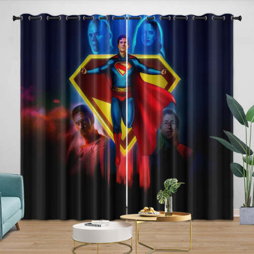 Superman  Curtains Blackout Window Drapes Room Decoration