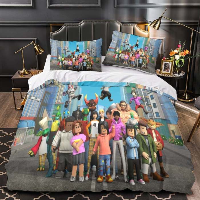 Roblox Bedding Set Kids Quilt Pattern Duvet Cover Without Filler