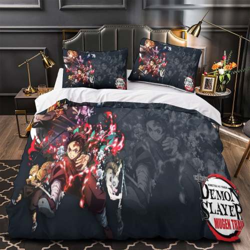Demon Slayer Kimetsu No Yaiba Bedding Set Quilt Duvet Cover Without Filler
