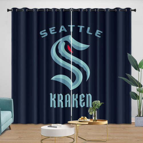Seattle Kraken Curtains Blackout Window Drapes Room Decoration