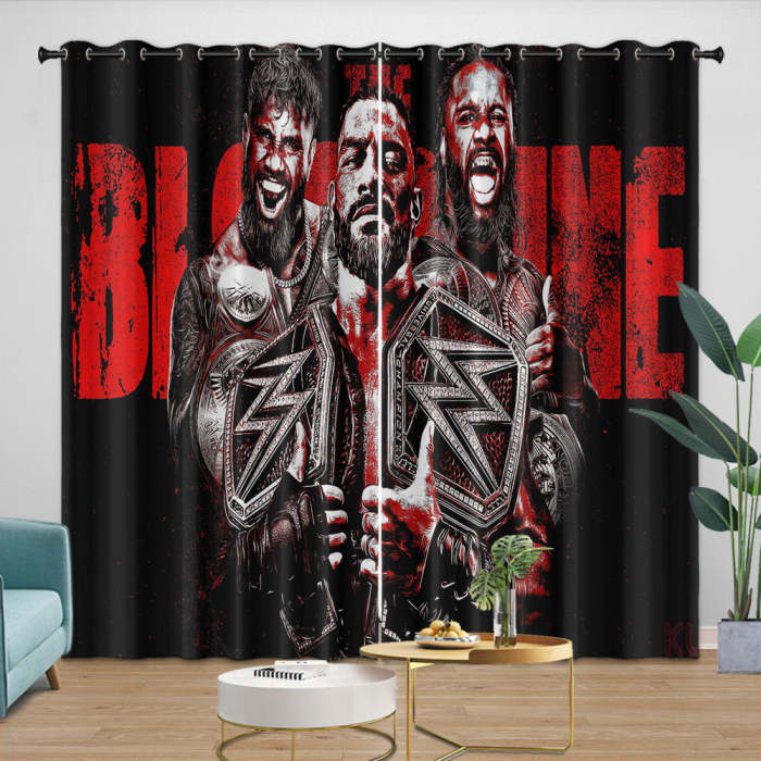 Wwe Pattern Curtains Blackout Window Drapes Kids Room Decoration