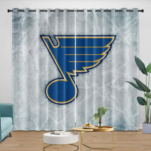 St. Louis Blues Curtains Blackout Window Drapes Room Decoration