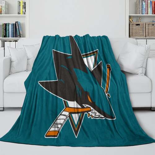 San Jose Sharks Blanket Flannel Throw Kids Room Decoration