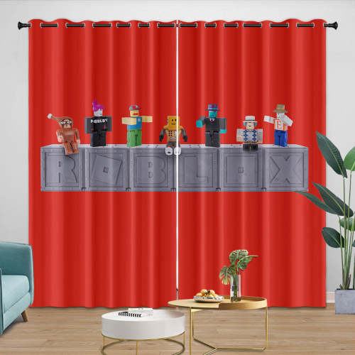 Roblox Curtains Blackout Window Drapes Kids Room Decoration