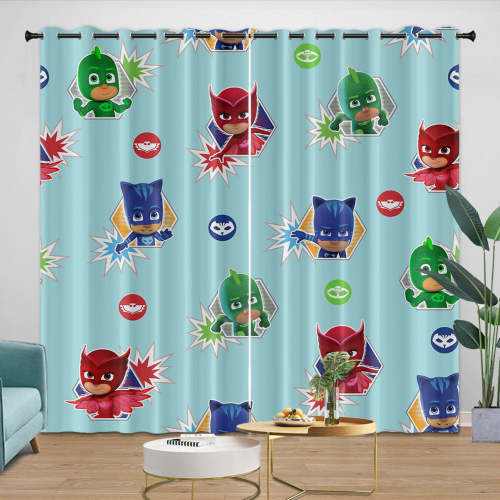 Pj Masks Curtains Kids Blackout Window Drapes Room Decoration