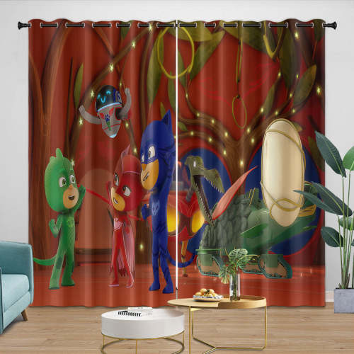 Pj Masks Curtains Pattern Blackout Window Drapes Room Decoration