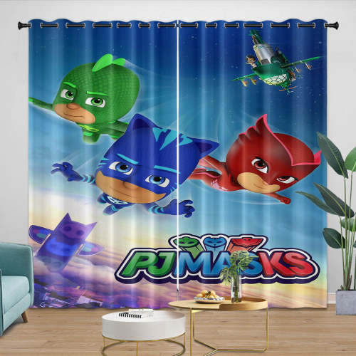 Pj Masks Curtains Pattern Blackout Window Drapes Room Decoration