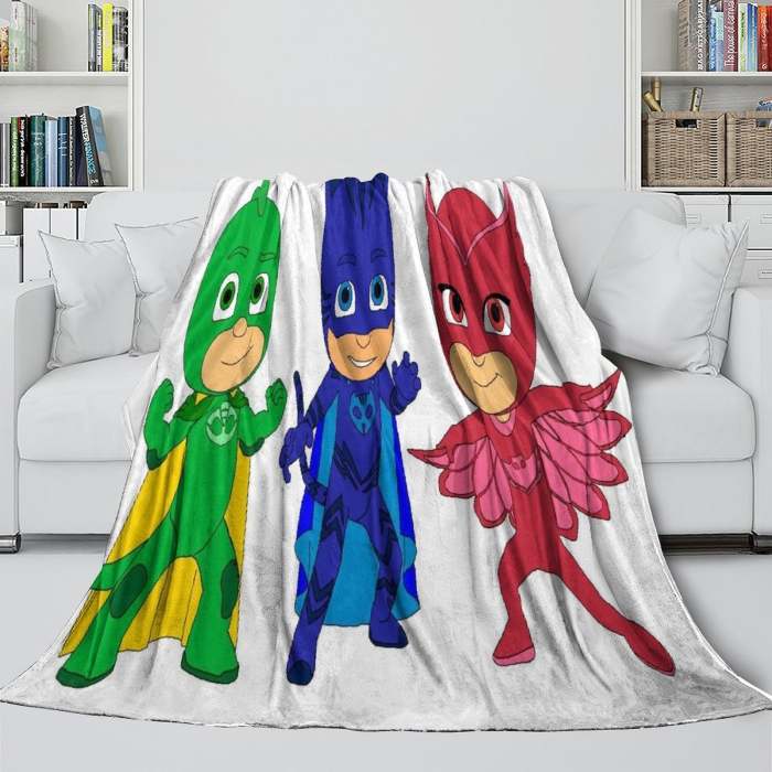 Pj Masks Blanket Pattern Flannel Throw Room Decoration