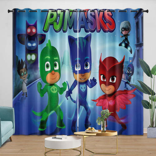 Pj Masks Curtains Kids Blackout Window Drapes Room Decoration