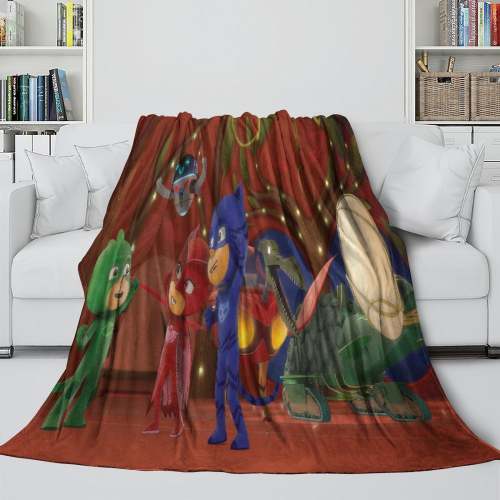 Pj Masks Blanket Pattern Flannel Throw Room Decoration