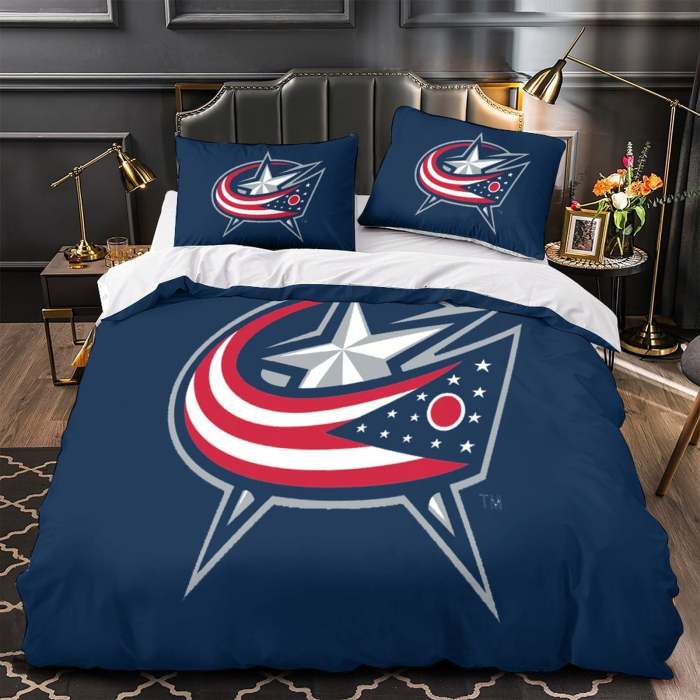 Columbus Blue Jackets Bedding Set Quilt Duvet Cover Without Filler