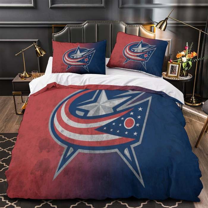 Columbus Blue Jackets Bedding Set Quilt Duvet Cover Without Filler