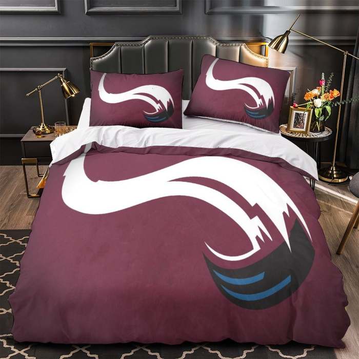 Colorado Avalanche Bedding Set Quilt Duvet Cover Without Filler