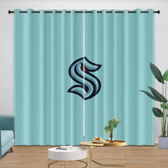 Seattle Kraken Curtains Blackout Window Drapes Room Decoration