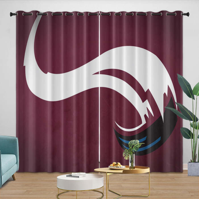 Colorado Avalanche Curtains Blackout Window Drapes Room Decoration