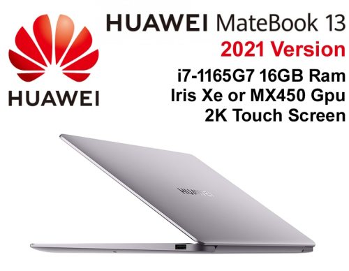 Best Elegant Laptop HUAWEI MateBook 13 2021 Notebook PC With i7-1165G7 4.9GHz Iris Xe or MX450 Graphics 16GB Ram 512GB 2K Touch