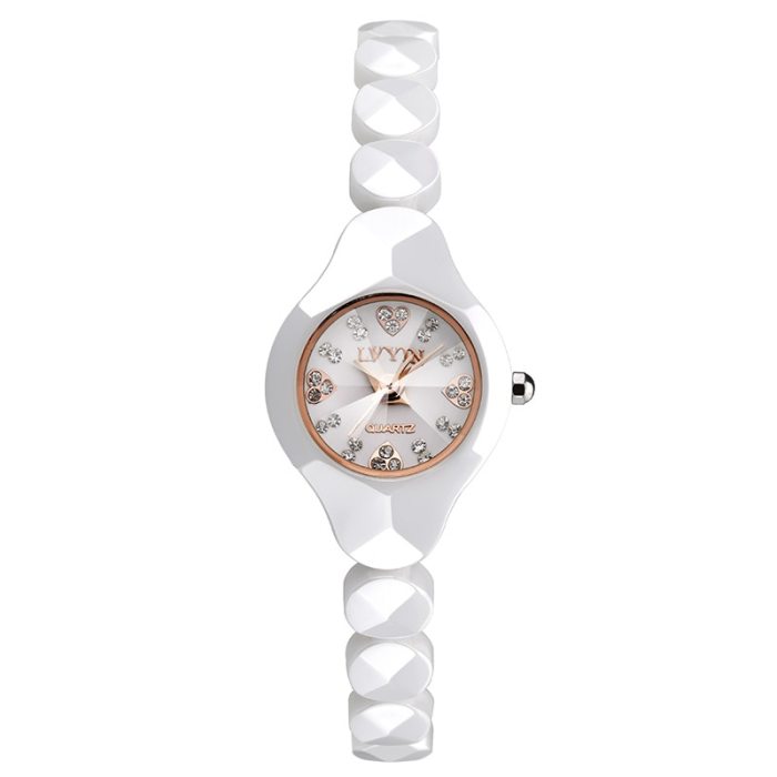 Lvyin 2021 new elegant ladies rose gold and silver boutique watch ceramic strap Japanese quartz movement watch