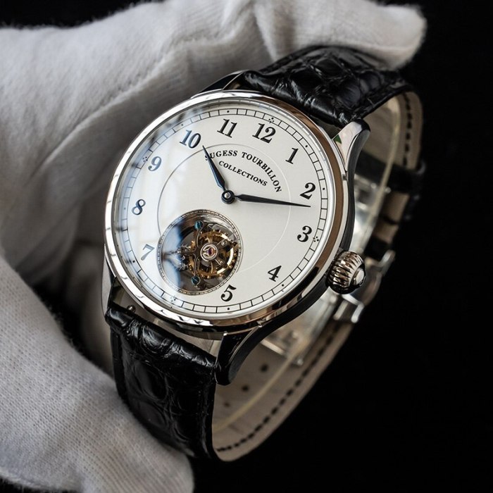 Top Brand Luxury Men's Mechanical Watches ST8000 Seagull Tourbillon Movement Genuine Crocodile Leather Men Wristwatches Business