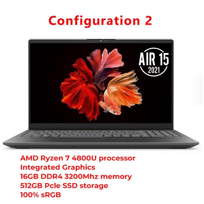 Original Lenovo Xiaoxin Air 15 2021 Laptop Ryzen Edition AMD Ryzen 7 4800U 16GB DDR4 512G PCIe SSD 15.6 Inch Notebook Windows 10