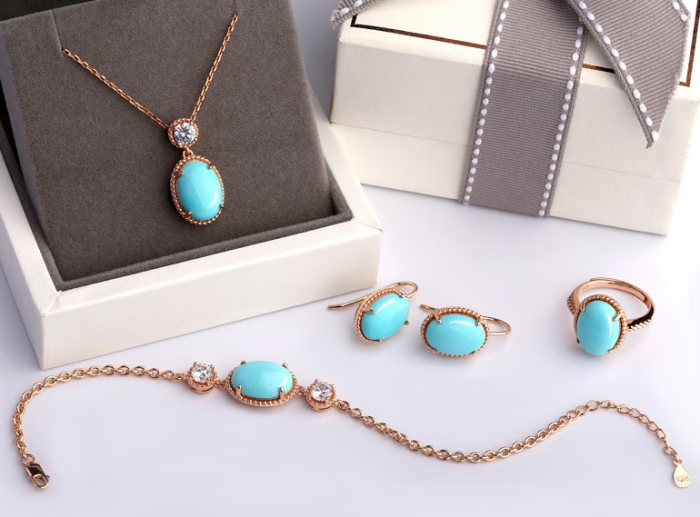 Blue Gem Natural Turquoise jewelry (contains rings, necklaces, bracelets. Earrings)