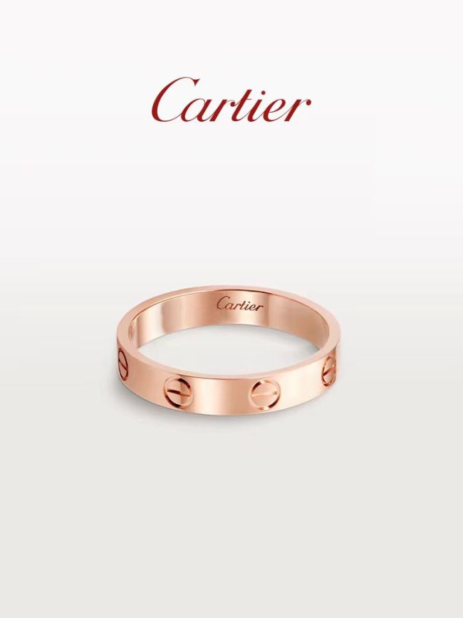 Cartier Ring 4mm Wide 4 Diamonds Multi Size Selection 10K Gold
