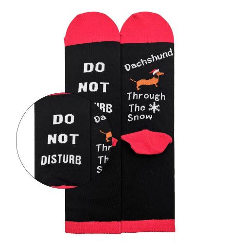 DO NOT DISTURB DACHSHUND THROUGH THE SNOW Cotton Socks