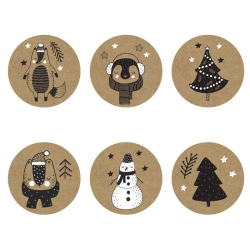 1 Inch Christmas Theme Baking Packaging Sealing Sticker