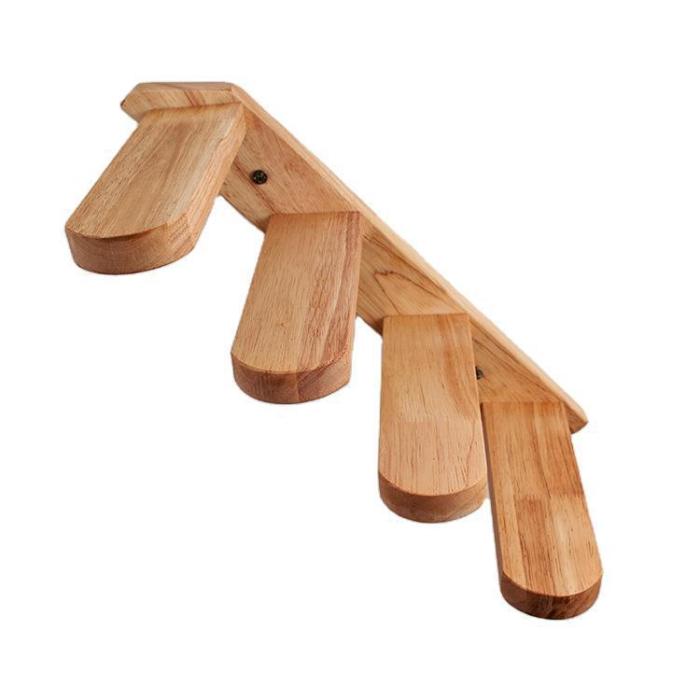 Cat Climbing Frame Wooden Wall Hanging Cat Stairs Toy