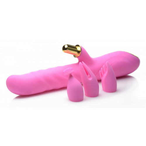 Sexbuyer 10X Vibrating And Thrusting Silicone Rabbit With 3 Attachments