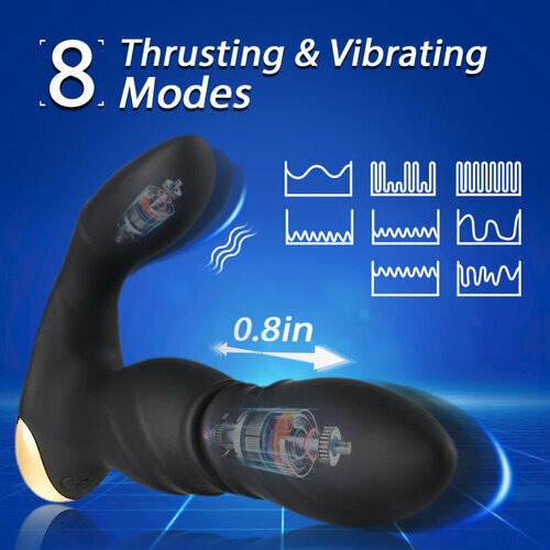 8-Frequency Vibration Thrusting Anal Vibrator Butt Plug
