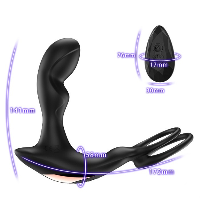 Sexbuyer Silicone Prostate Vibrator And Cock Ring W/Remote Control